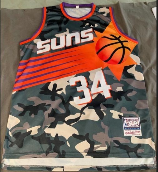 NBA 34 Barkley Phoenix Suns camo Maillot imprimé